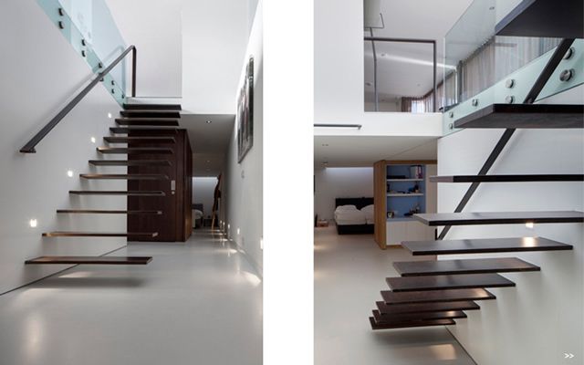 Stairs, Property, Floor, Architecture, Interior design, Flooring, Real estate, Fixture, Parallel, Hardwood, 
