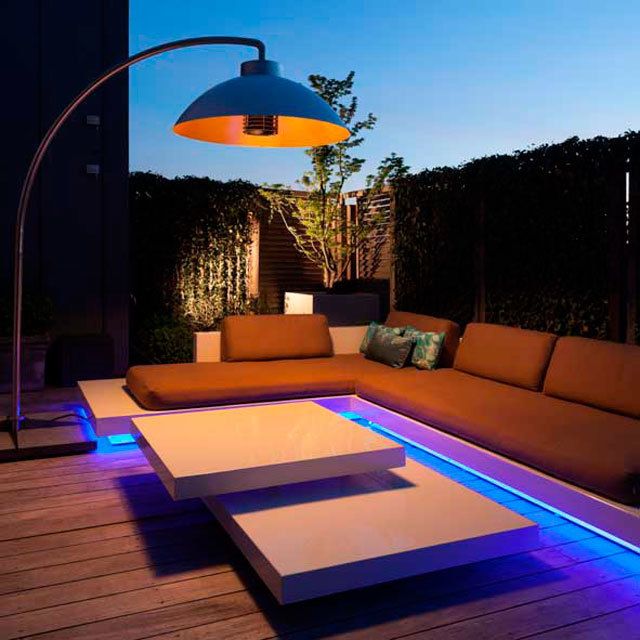 Lighting, Couch, Light fixture, Majorelle blue, Street light, Outdoor furniture, studio couch, Lampshade, Shade, Rectangle, 