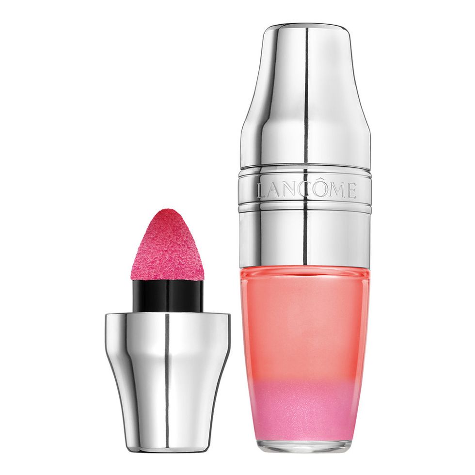 Lipstick, Pink, Magenta, Liquid, Cosmetics, Peach, Cylinder, Silver, Personal care, Solution, 