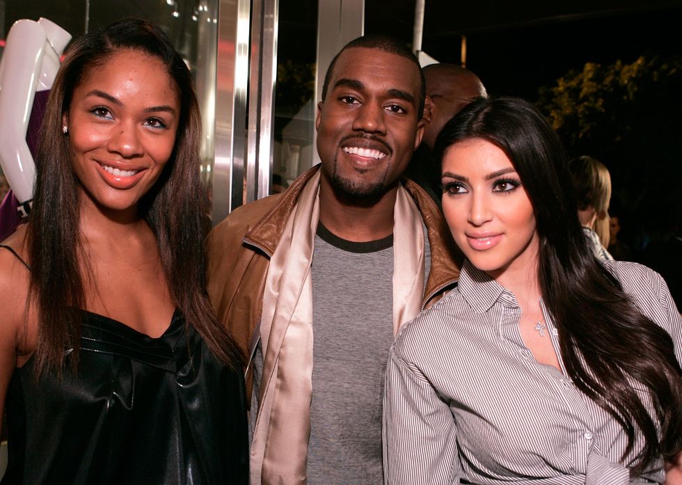 Alexis Phifer, Kanye West & Kim Kardashian in 2007
