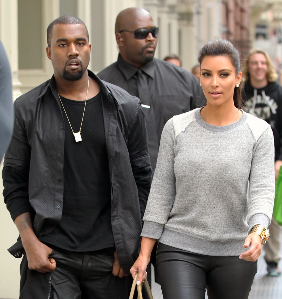 Kanye West & Kim Kardashian in april 2012
