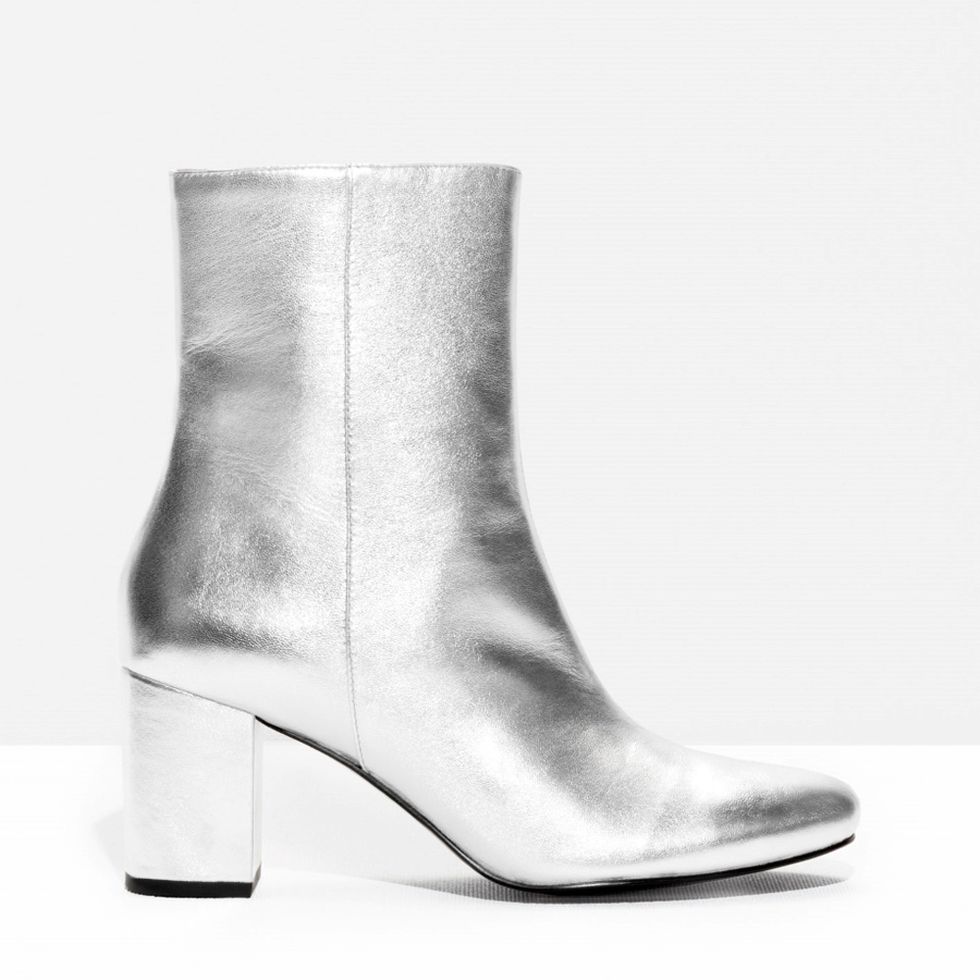 Boot, White, Black, Grey, Leather, Still life photography, Silver, Synthetic rubber, 