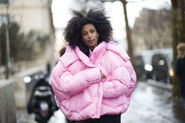 Winter, Sleeve, Jacket, Textile, Outerwear, Coat, Style, Pink, Street fashion, Magenta, 