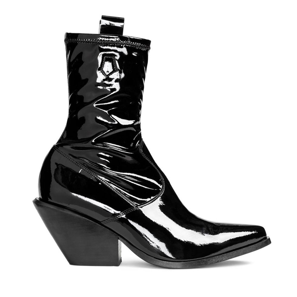 Boot, Black, Leather, Synthetic rubber, Fashion design, Motorcycle boot, Buckle, 
