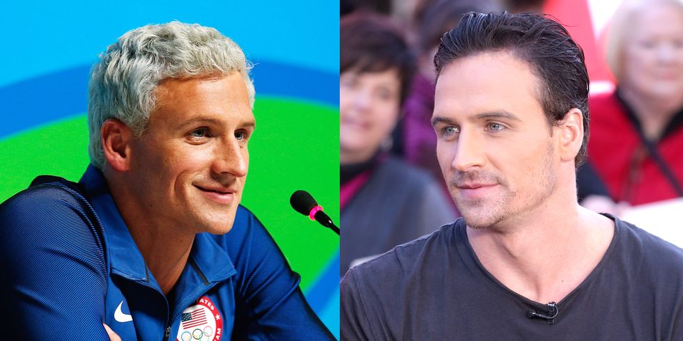 <p>Lochte&nbsp;trades his triggering Olympic blue hair for a Dad-colored natural look. <strong data-redactor-tag="strong" data-verified="redactor">Shrug.</strong></p>