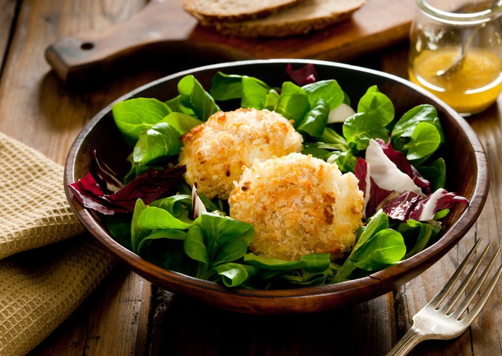 Dish, Food, Cuisine, Ingredient, Produce, Recipe, Dairy, Spinach salad, Fish ball, Camembert Cheese, 