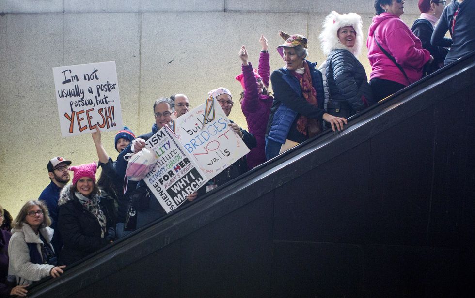 People, Mammal, Pink, Protest, Handwriting, Rebellion, Sun hat, 