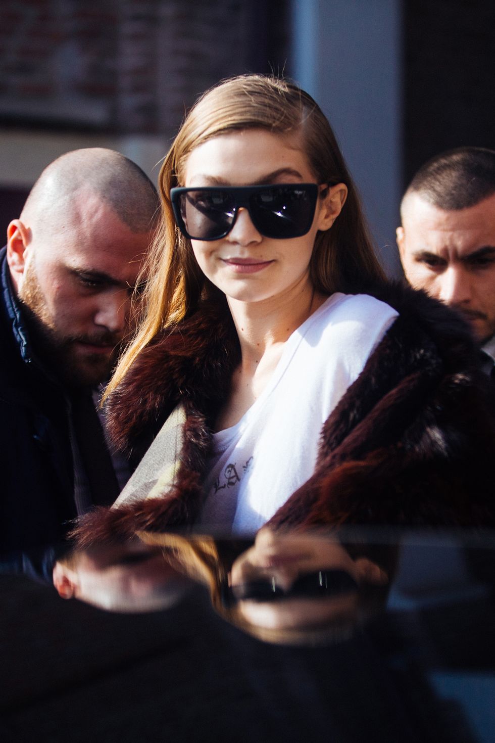 Gigi Hadid Models Off Duty Milan Fashion Week AW17