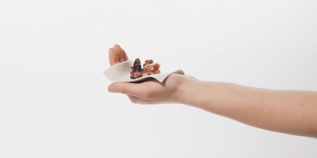 Finger, Hand, Chocolate, Brown, Nail, Thumb, Ring, Fashion accessory, Miniature, Jewellery, 