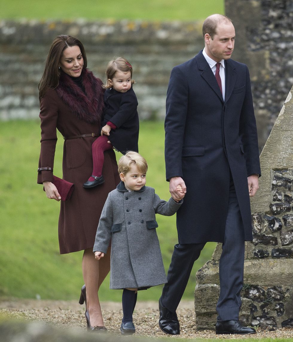 Prins William, hertogin Catherine, prins George & prinses Charlotte (2016)