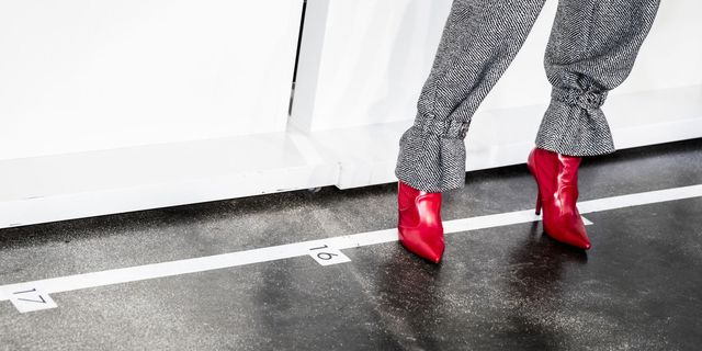 Red, White, Footwear, Leg, Black, Human leg, Shoe, Black-and-white, Ankle, High heels, 
