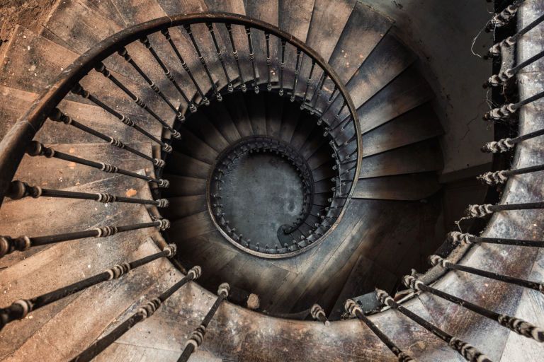 Stairs, Spiral, Eye, Jet engine, Architecture, Aircraft engine, 
