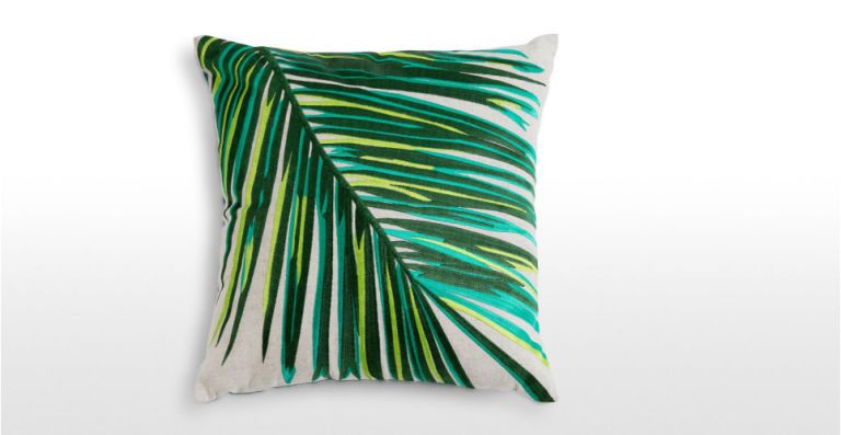 Green, Cushion, Leaf, Pillow, Throw pillow, Furniture, Textile, Linens, Rectangle, Plant, 
