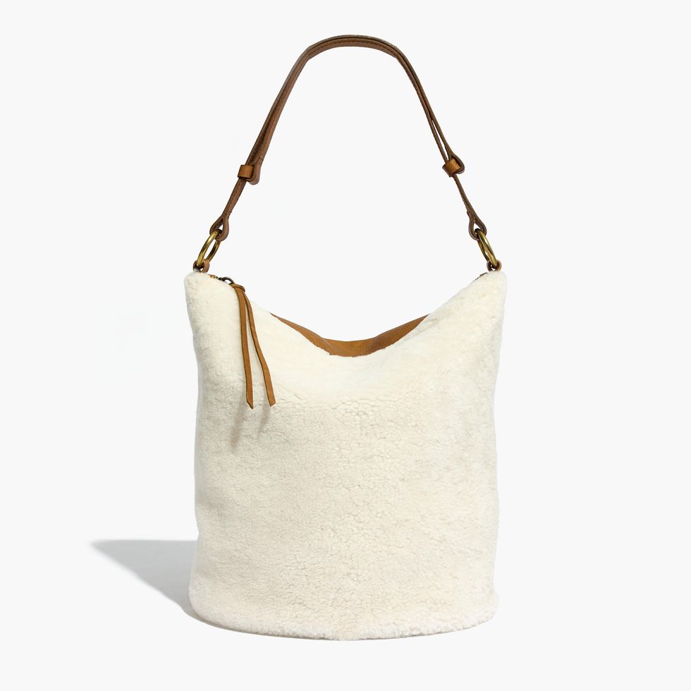 Handbag, Bag, White, Hobo bag, Shoulder bag, Shoulder, Fashion accessory, Beige, Brown, Material property, 