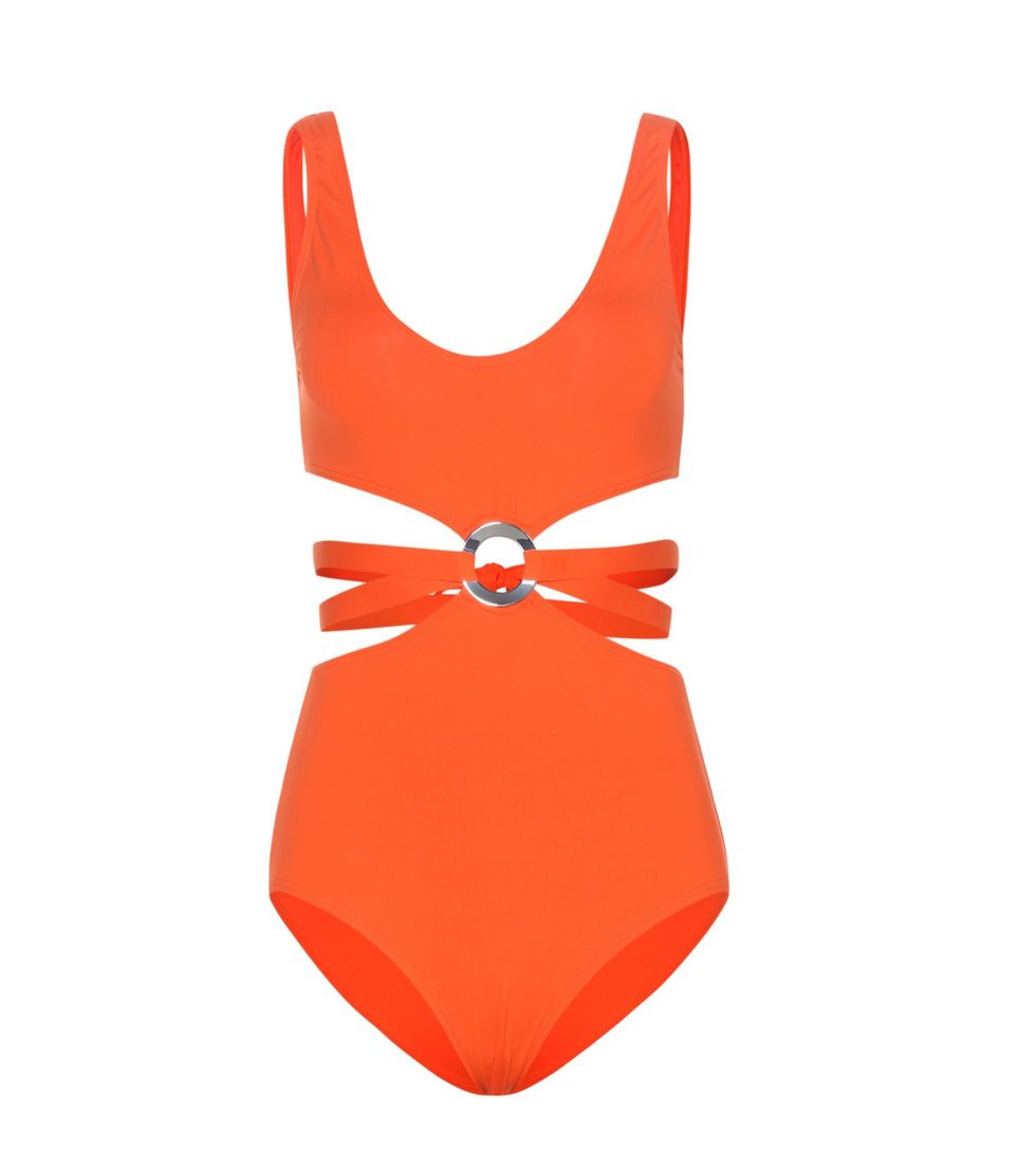 Orange, Clothing, One-piece swimsuit, Swimwear, 