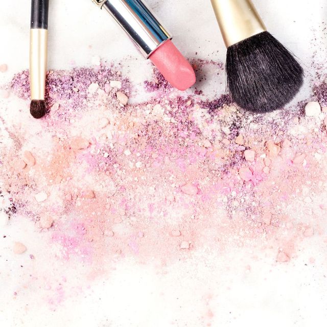 Pink, Cosmetics, Eye, Eye shadow, Material property, Illustration, Font, Stain, Brush, Colorfulness, 