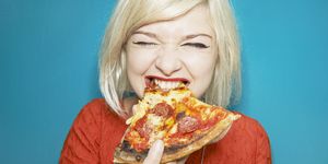 Junk food, Eating, Fast food, Pizza, Food, Dish, Food craving, Mouth, Cuisine, Pepperoni, 
