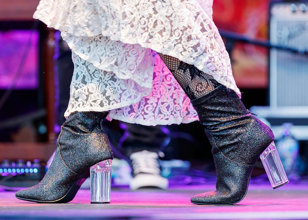 Pink, Footwear, Purple, Fashion, Boot, Leg, Human leg, Violet, Performance, Shoe, 