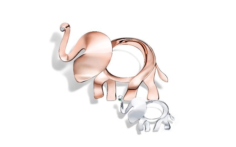 Elephant, Nose, Fashion accessory, Ear, Jewellery, Illustration, Elephants and Mammoths, Metal, 