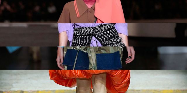 Fashion, Clothing, Runway, Street fashion, Fashion show, Orange, Pink, Fashion model, Fashion design, Shoulder, 