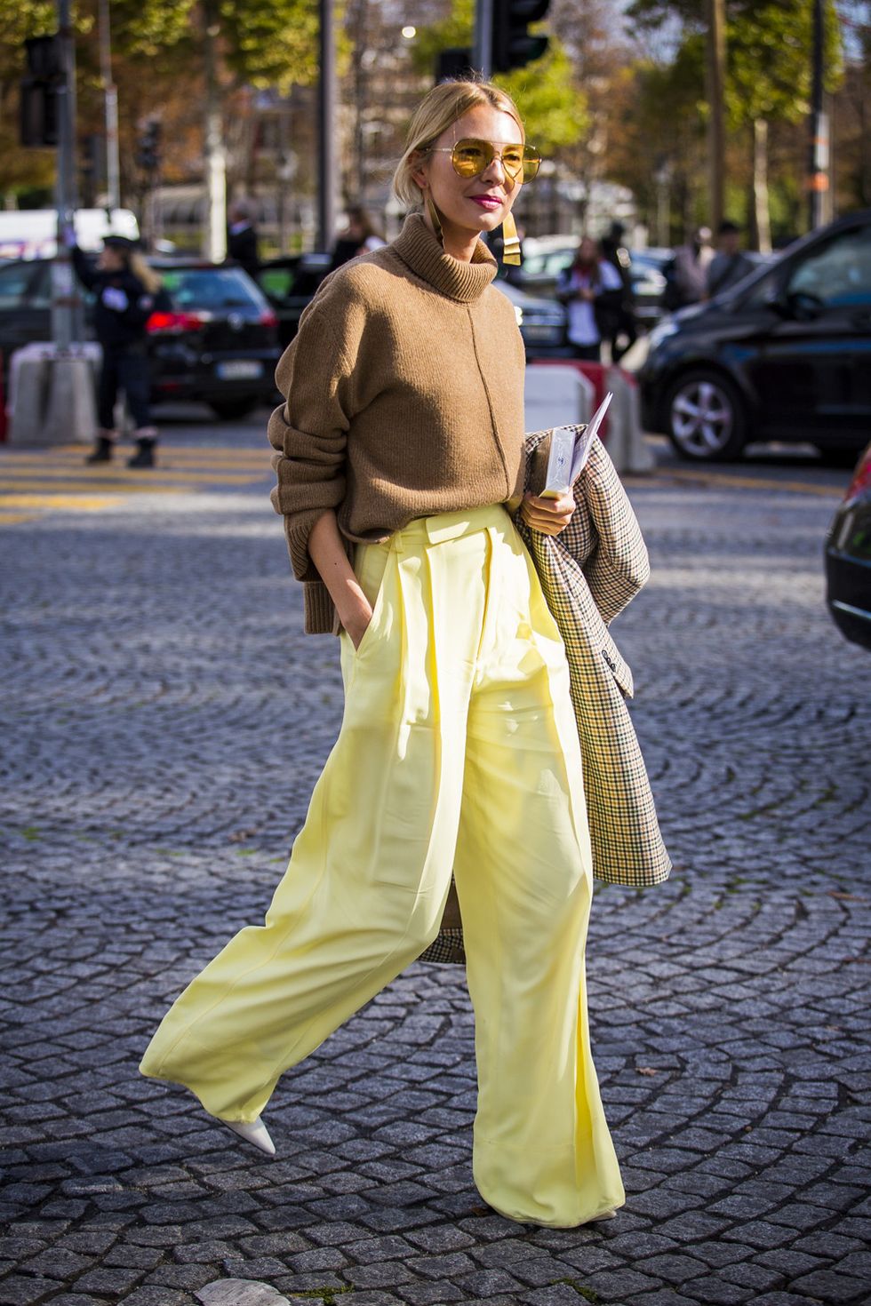 Yellow, Clothing, Street fashion, Fashion, Outerwear, Snapshot, Footwear, Dress, Costume, Photography, 