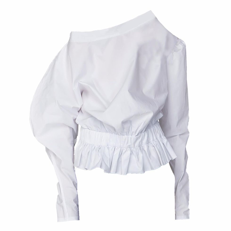Clothing, White, Sleeve, Shoulder, Blouse, Outerwear, Neck, Collar, Joint, Top, 