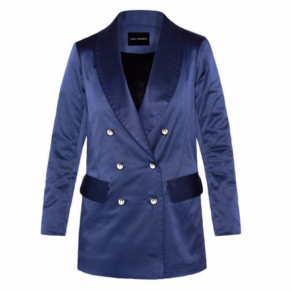 Clothing, Outerwear, Blue, Sleeve, Jacket, Cobalt blue, Blazer, Coat, Electric blue, Overcoat, 