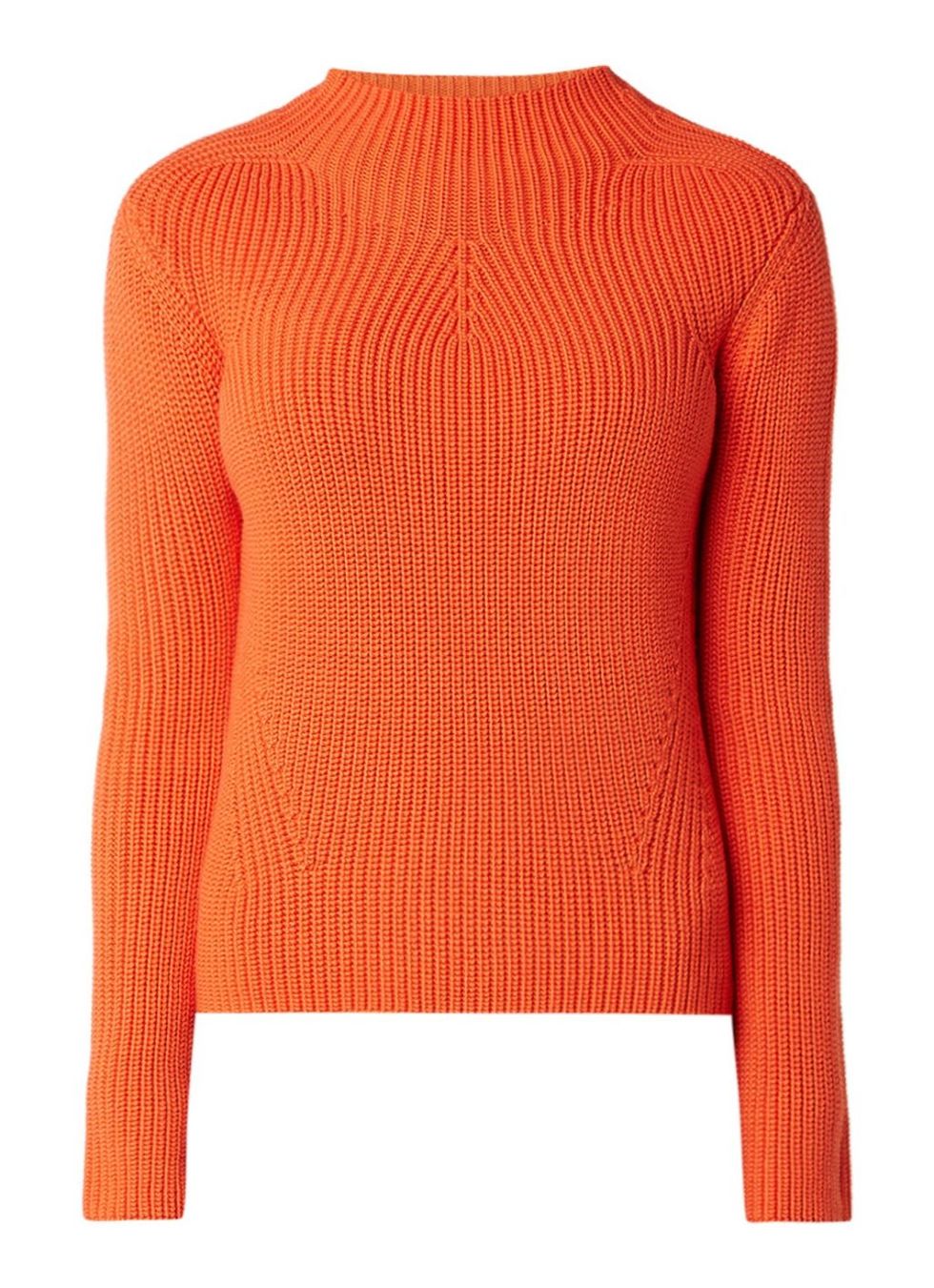 Clothing, Orange, Sweater, Outerwear, Neck, Sleeve, Jersey, Wool, Top, Beige, 