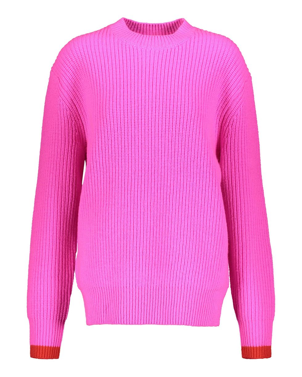 Clothing, Pink, Sleeve, Sweater, Magenta, Outerwear, Jersey, Neck, Top, Long-sleeved t-shirt, 