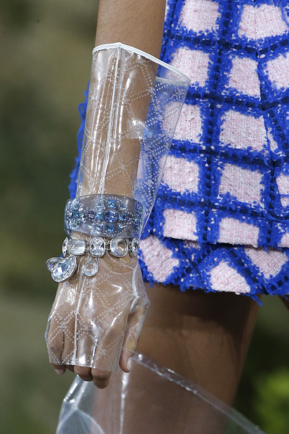 Clothing Detail at the Chanel  Paris show as part of the Paris Fashion Week Womenswear Spring/Summer 2018 on October 3, 2017 in Paris, France.