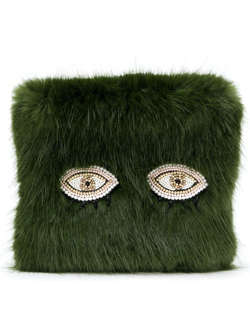 Fur, Green, Wool, Textile, Grass, Fashion accessory, Coin purse, Costume accessory, Natural material, 