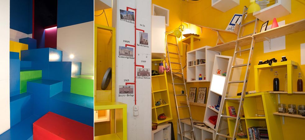 Yellow, Interior design, Room, Furniture, Building, Design, Shelf, Architecture, Ceiling, House, 