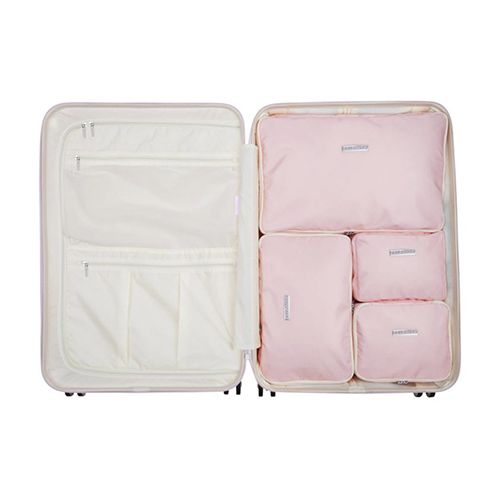 Product, Pink, Suitcase, Hand luggage, Baggage, Bag, Beige, Luggage and bags, 