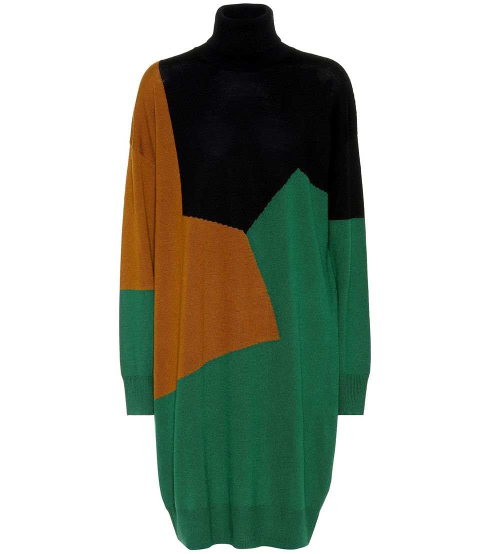 Clothing, Green, Turquoise, Orange, Sleeve, Outerwear, Sweater, Dress, Jersey, Neck, 
