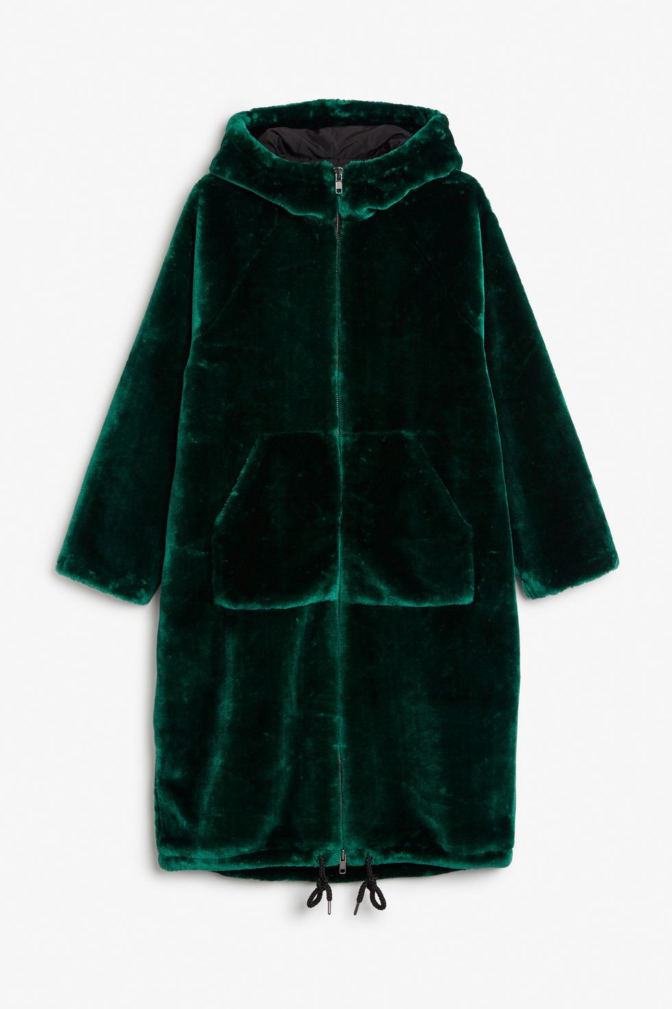 Clothing, Green, Outerwear, Sleeve, Coat, Hood, Fur, Textile, Pattern, Robe, 