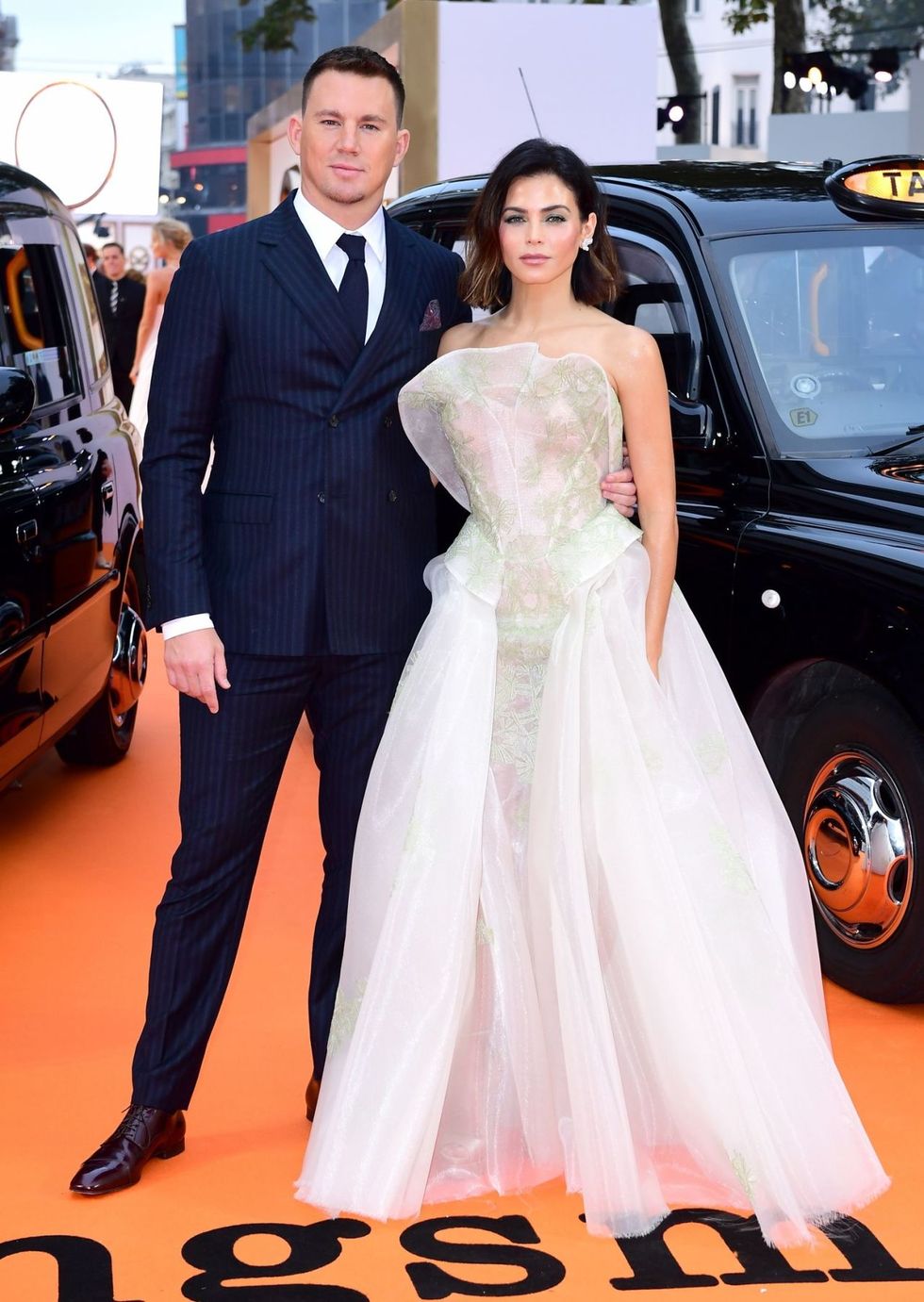 <p>@ de première van&nbsp;<em data-redactor-tag="em">Kingsman: The Golden Circle </em>in London op 18 september. Dewan draagt Zac Posen.</p>