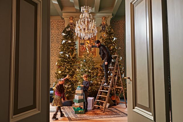 Room, Tree, Interior design, Christmas decoration, Home, Interior design, Architecture, Christmas tree, Plant, Christmas, 