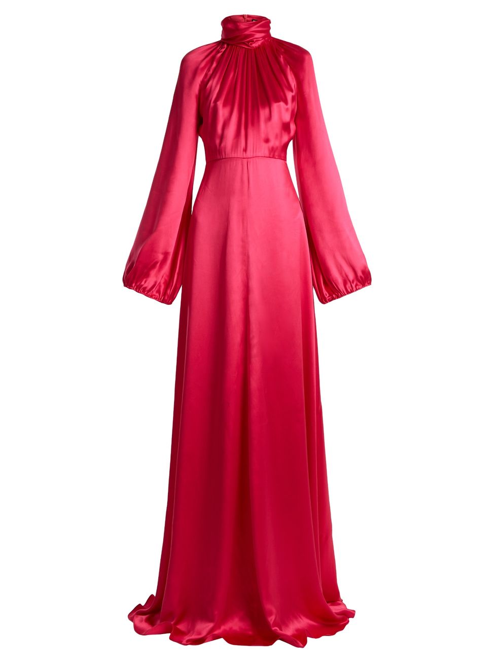 Clothing, Dress, Gown, Pink, Shoulder, Sleeve, Robe, Magenta, Outerwear, A-line, 