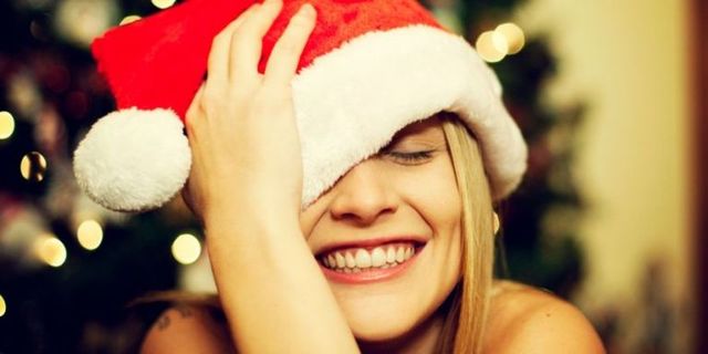 Smile, Facial expression, Skin, Happy, Head, Beauty, Laugh, Christmas, Fun, Headgear, 