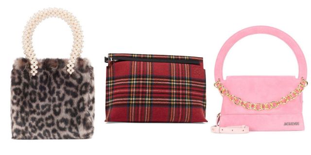 Handbag, Bag, Tartan, Plaid, Pattern, Pink, Fashion accessory, Design, Textile, Luggage and bags, 
