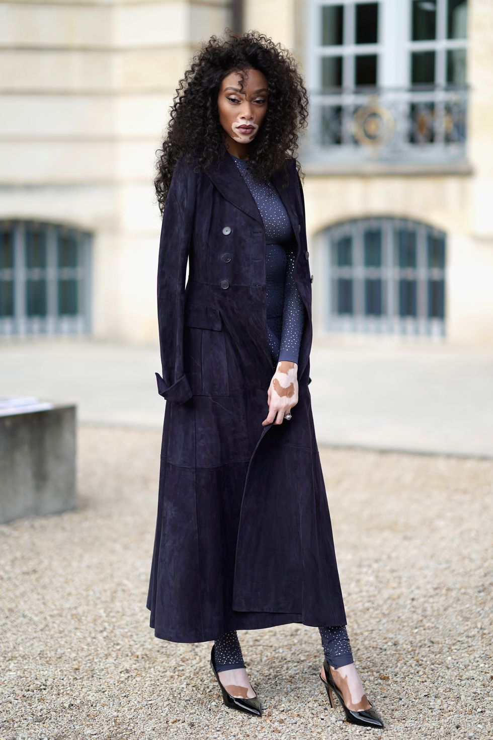 PARIS, FRANCE - SEPTEMBER 26:  Winnie Harlow attends the Christian Dior show as part of the Paris Fashion Week Womenswear Spring/Summer 2018 on September 26, 2017 in Paris, France.  (Photo by Edward Berthelot/Getty Images for Dior)