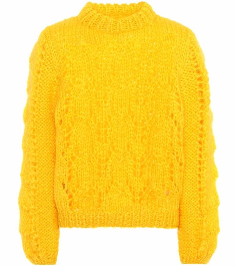 Clothing, Yellow, Sweater, Sleeve, Orange, Outerwear, Neck, Woolen, Wool, Jersey, 