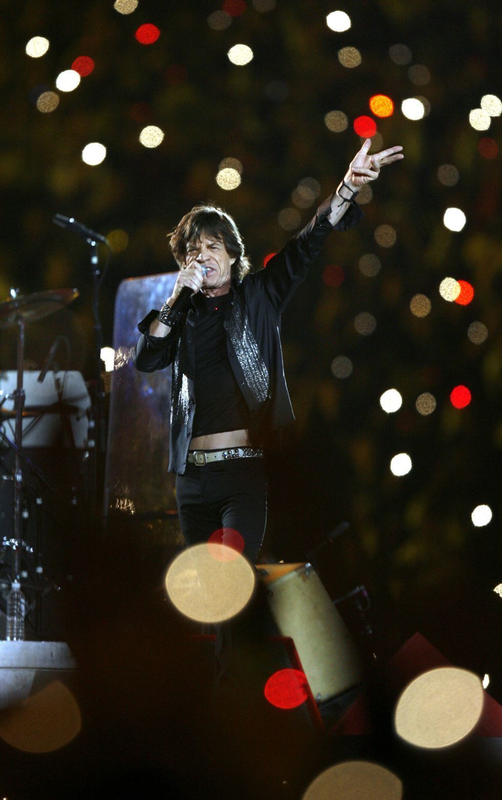 The Rolling Stones tijdens de Super Bowl halftime show in 2006