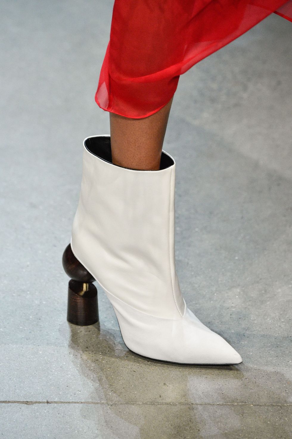 Footwear, White, Shoe, Red, Fashion, Boot, High heels, Ankle, Leg, Joint, 