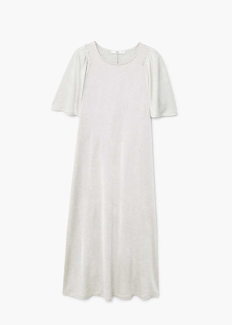 White, Clothing, Dress, Sleeve, Day dress, Product, T-shirt, Beige, Neck, Cocktail dress, 