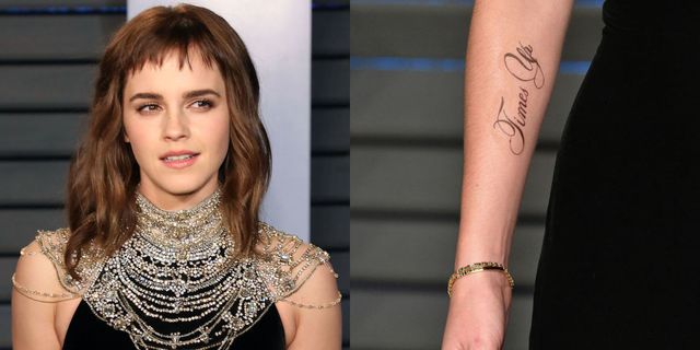 Emma Watson met 'Times Up'-tattoo tijdens de Oscars