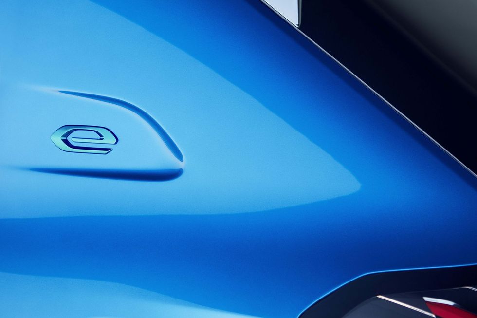 Blue, Automotive design, Vehicle, Car, Electric blue, Vehicle door, Hood, Concept car, Hybrid vehicle, Logo, 