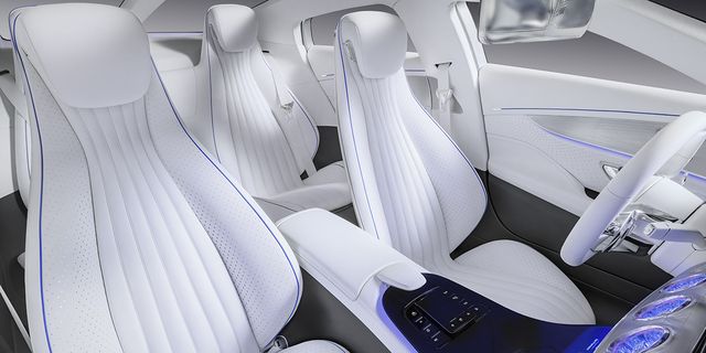 White, Car seat, Luxury vehicle, Vehicle door, Car seat cover, Head restraint, Silver, Gloss, 