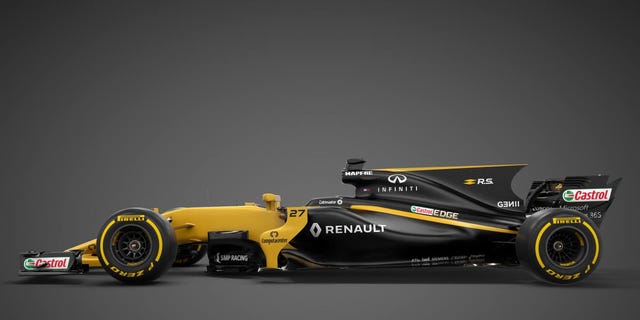 Automotive design, Yellow, Automotive exterior, Automotive tire, Open-wheel car, Auto part, Logo, Formula one tyres, Automotive wheel system, Race car, 