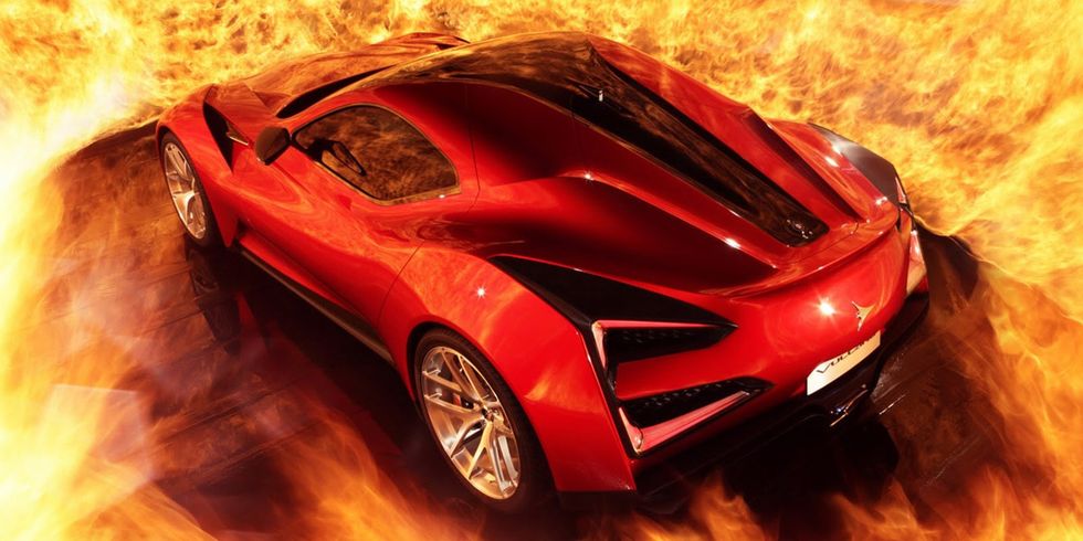 Automotive design, Vehicle, Red, Concept car, Car, Vehicle door, Fender, Automotive lighting, Sports car, Carmine, 